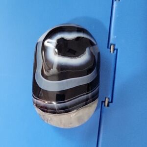 Black Agate  Crystal Palm Stone